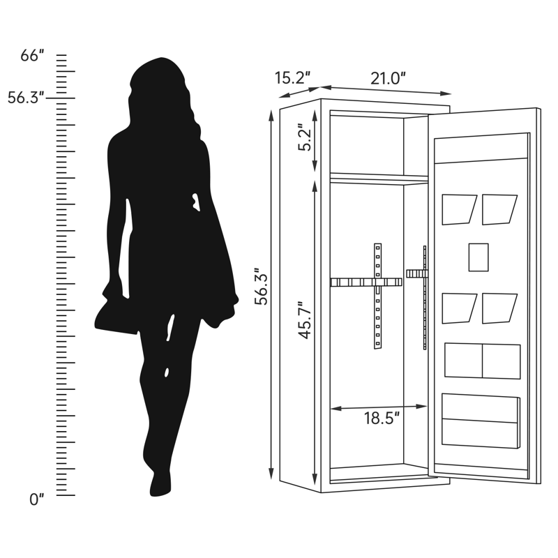 Large Capacity Gun Safe for Rifles and Pistols with Digital Lock and LED Lighting