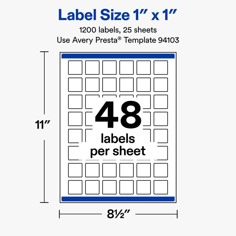 Matte White Square Labels for Printers - Customizable Pack of 1200+