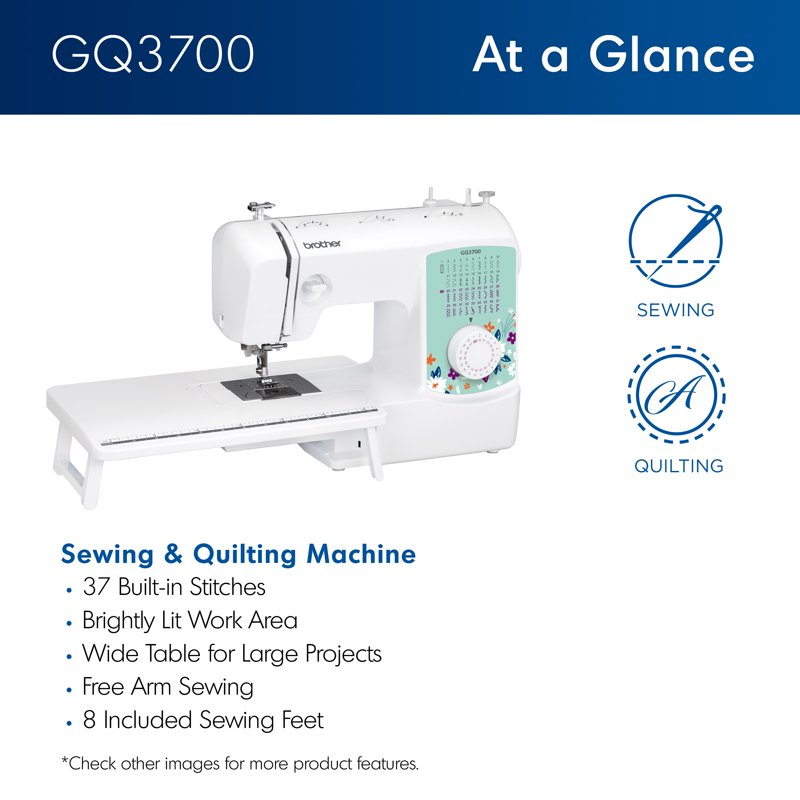 Brother GQ3700 Sewing & Quilting Machine with Wide Table & 37 Built-in Stitches