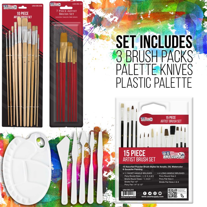 Professional Artist Painting Set with Easel, 72 Colors, Brushes & Canvases