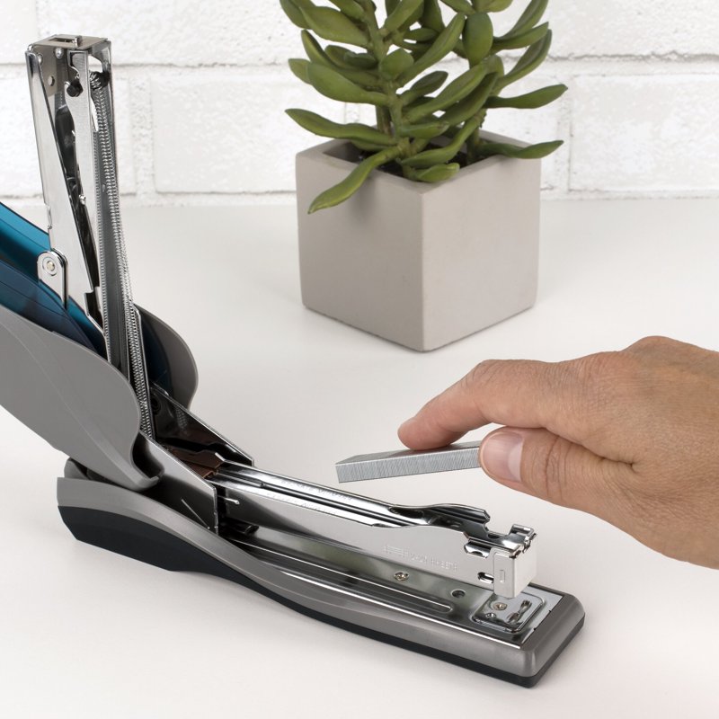 Reduced Effort Full-Size Stapler for 25 Sheets Blue Gray Office Desk Stapler