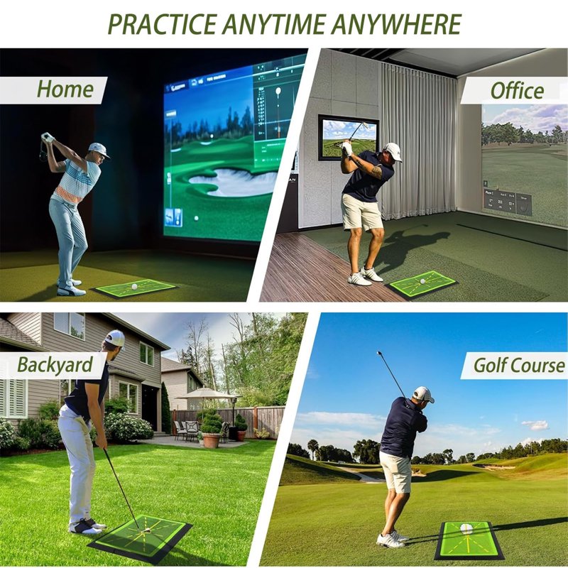 Golf Hitting Mat with Swing Path Feedback & Impact Detection - Indoor & Outdoor Practice Trainer