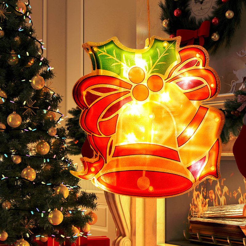 Christmas Window Hanging Lights with Suction Cups - Battery Operated Indoor Decor