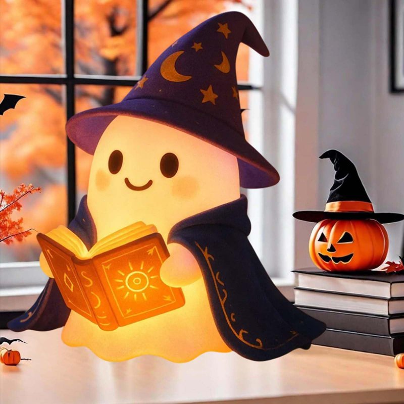 Halloween Ghost Night Light - Dimmable LED Kids Touch Bedside & Nursery Decor