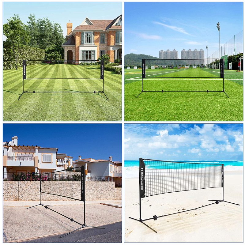 Portable Badminton Net Set with Poles - 13 ft Wide, Adjustable Height for Indoor/Outdoor Play