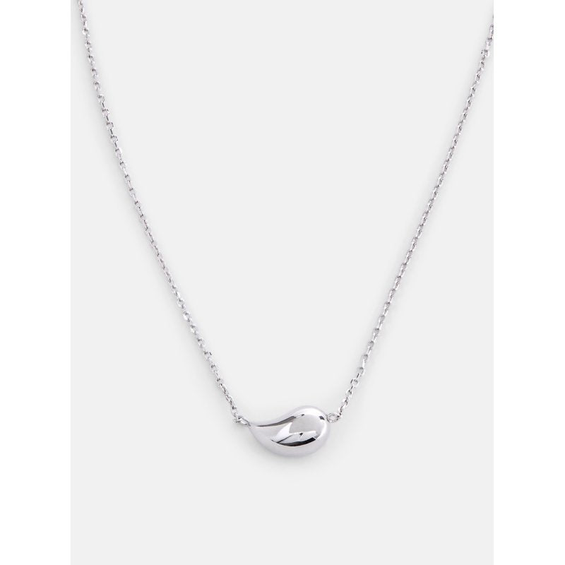 Silver-Plated Teardrop Necklace for Women 16" + 2" Extender - Modern Pendant Jewelry