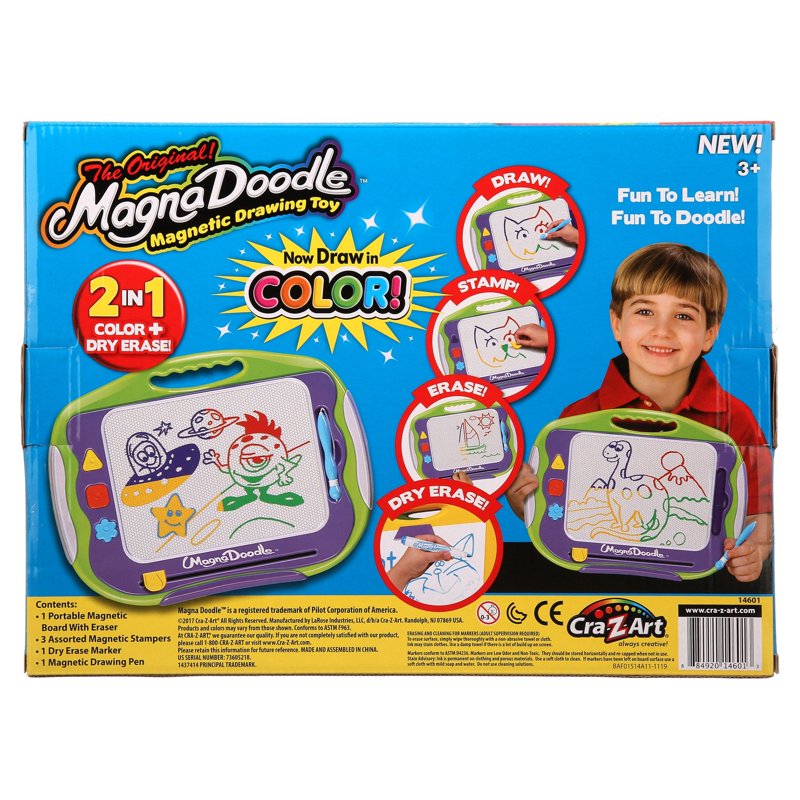 Color Magna Doodle Deluxe Magnetic Drawing Board with Pen and Stamps