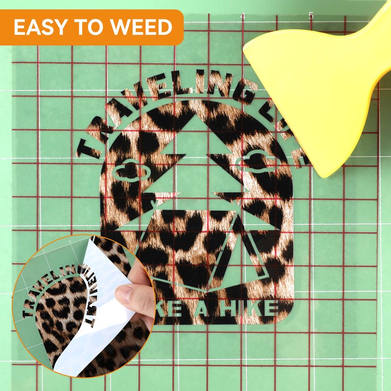 Permanent Vinyl Roll 12" x 6ft for Crafting & Sign Making - Leopard & Plaid Patterns
