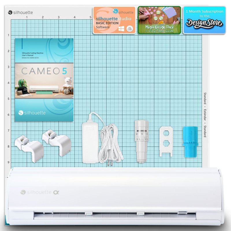 Silhouette Cameo 5 Alpha Vinyl Cutting Machine Bundle with Accessories