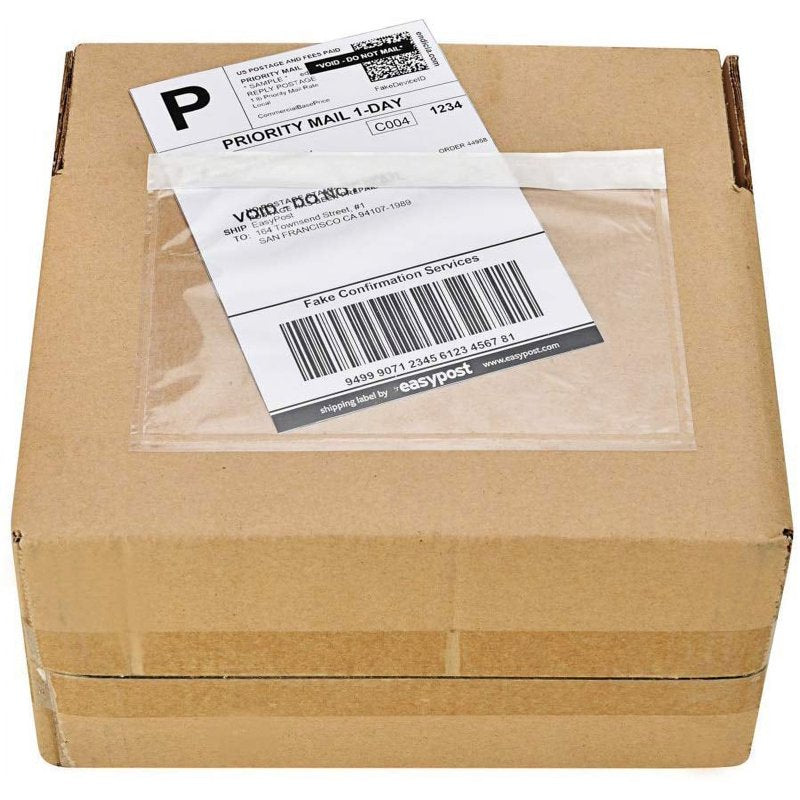 Clear Adhesive Shipping Label Envelopes for Packing List & Documents - 6x9 Inches, Pack of 100+
