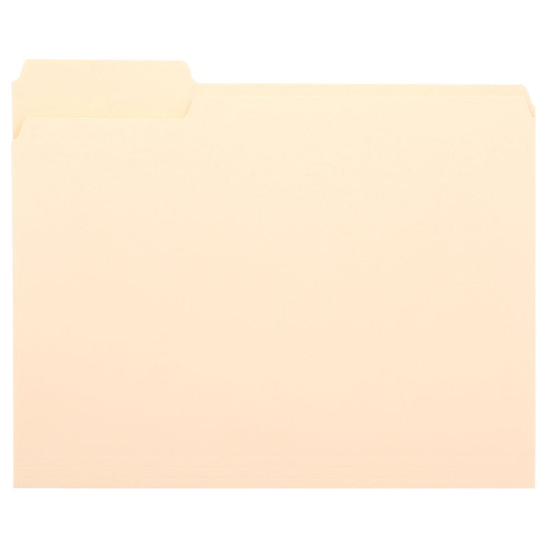 Letter Size File Folders with 1/3-Cut Tabs - Assorted Positions, 100 Pack
