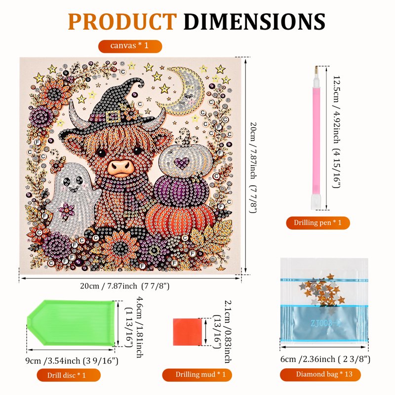 Halloween Pearl Art DIY Kit for Home Decor - Ghost & Pumpkin Design, Partial Drill, Luminous Pearls, Beginner Craft