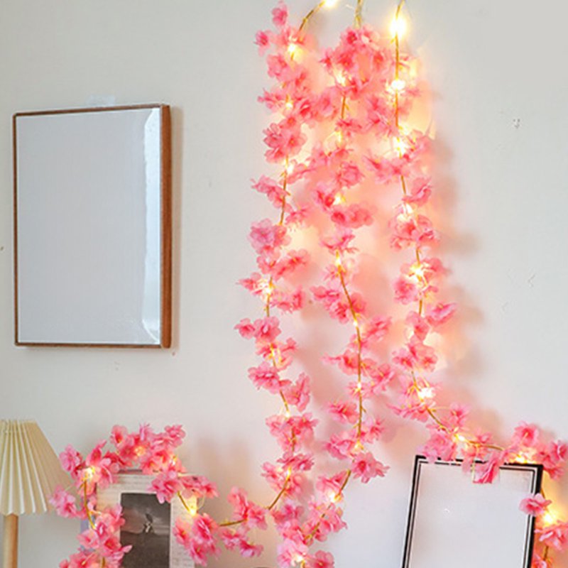 Cherry Blossom Vine String Lights - Copper Wire Fairy Lights for Indoor & Outdoor Decoration