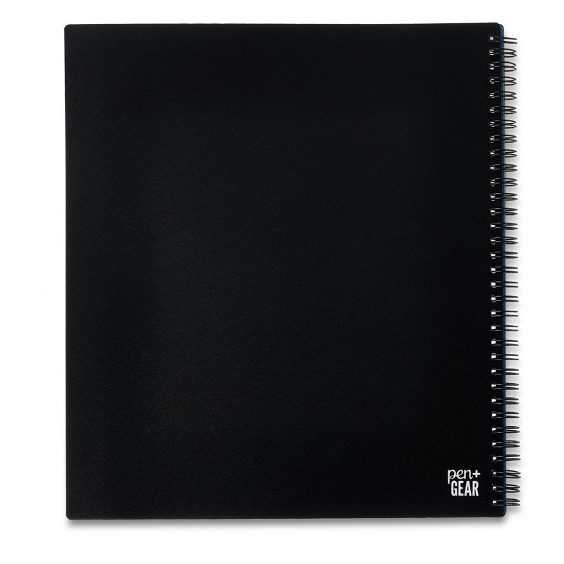 12-Pocket Spiral Poly File Organizer - Black Office Document Folder