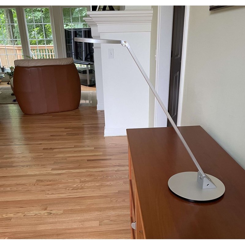 Foldable LED Desk Lamp with Hinged Arm, 900 Lumens, 12W, Silver Finish