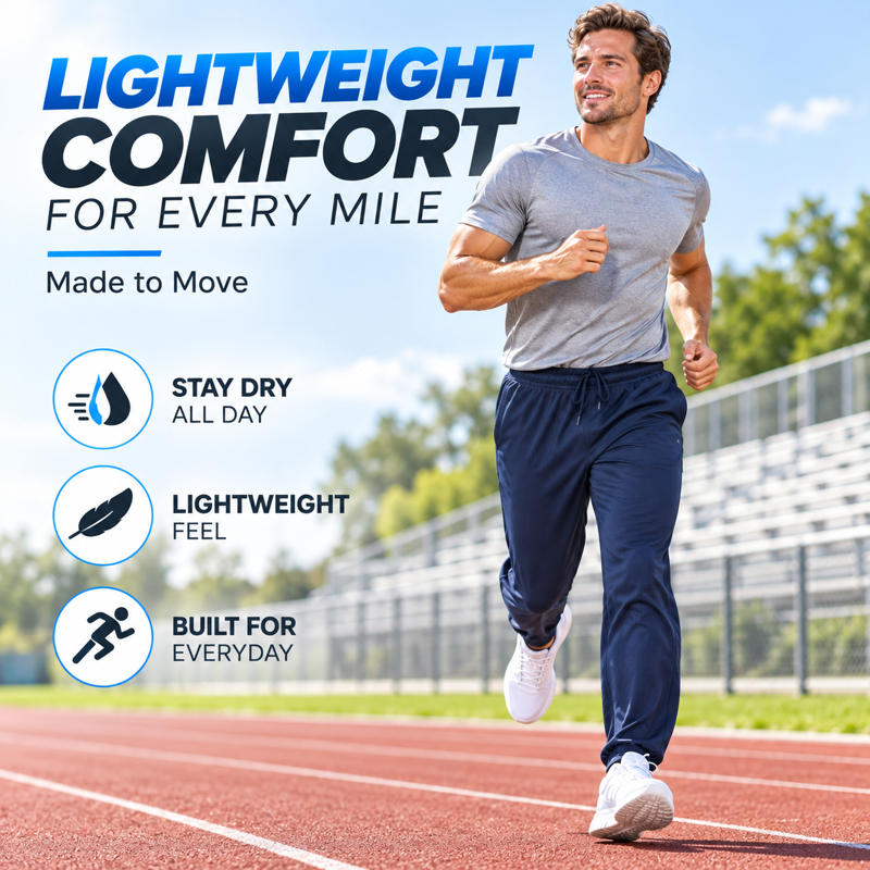 Men's Lightweight Quick-Dry Mesh Jogger Pants 3-Pack - Activewear