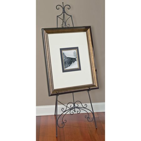 65-Inch Black Metal Floor Easel for Artwork and Signage - Adjustable & Lightweight