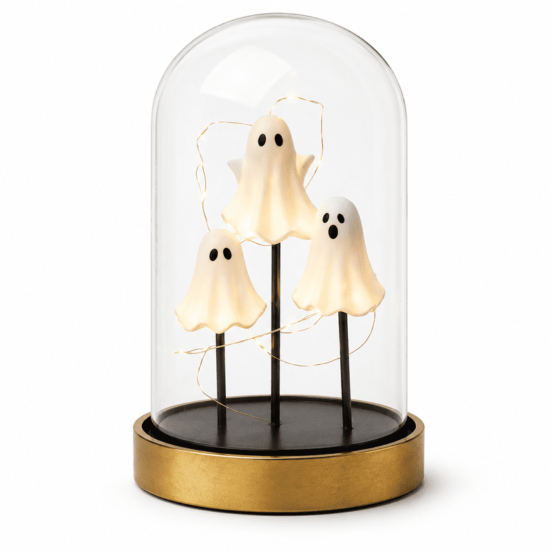 Lighted Ghost Dome Decor for Halloween Indoor Tabletop Display