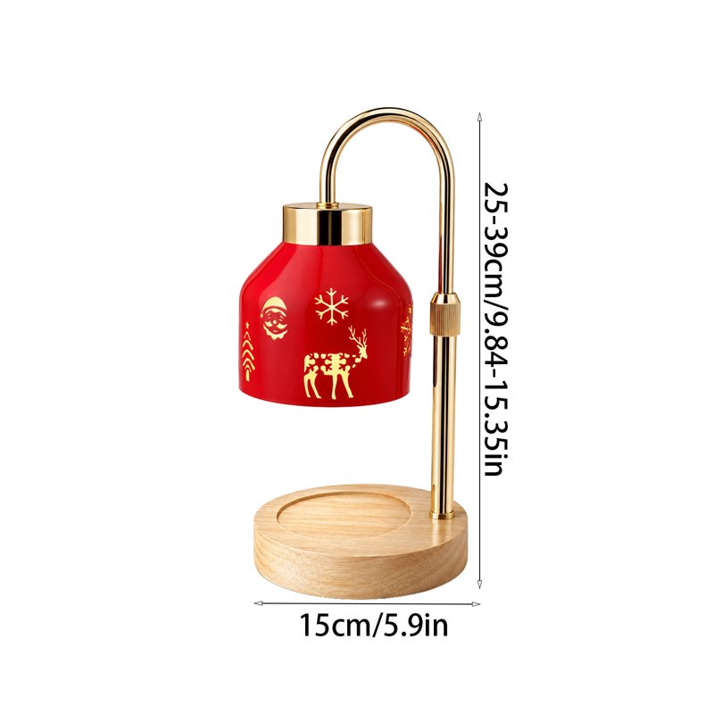 Dimmable Candle Warmer Lamp with Adjustable Height & Festive Pattern - Flameless Wax Melt Heater for Home Decor