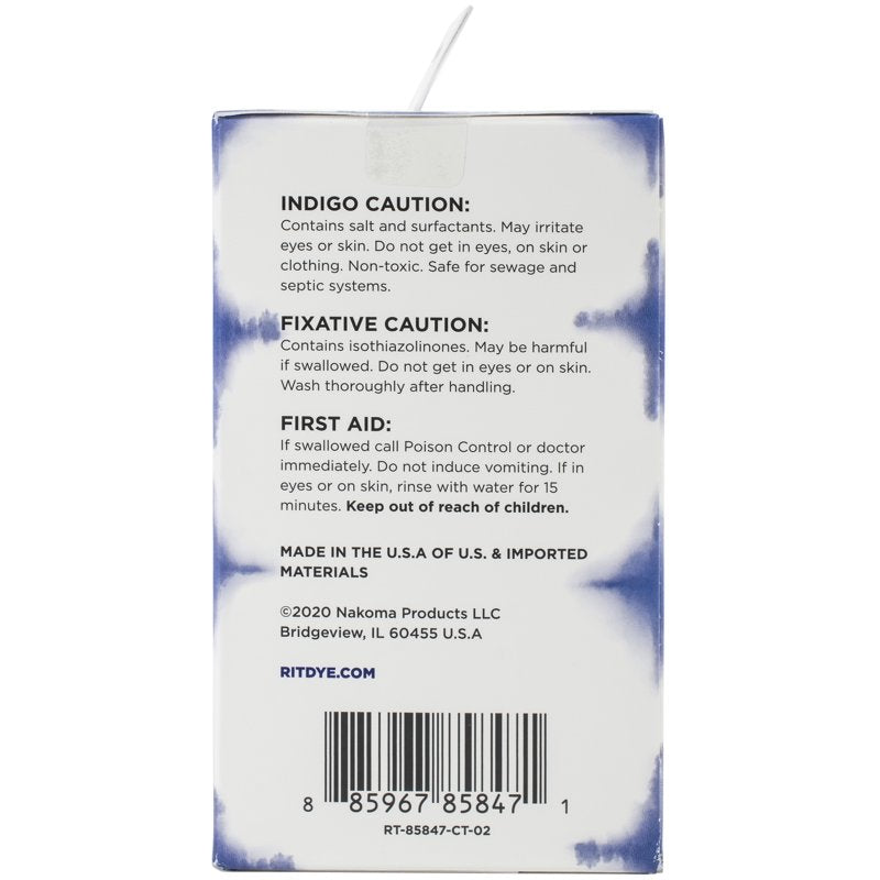 Indigo Shibori Tie Dye Kit with Dye Fixative - Fabric Art Craft Set