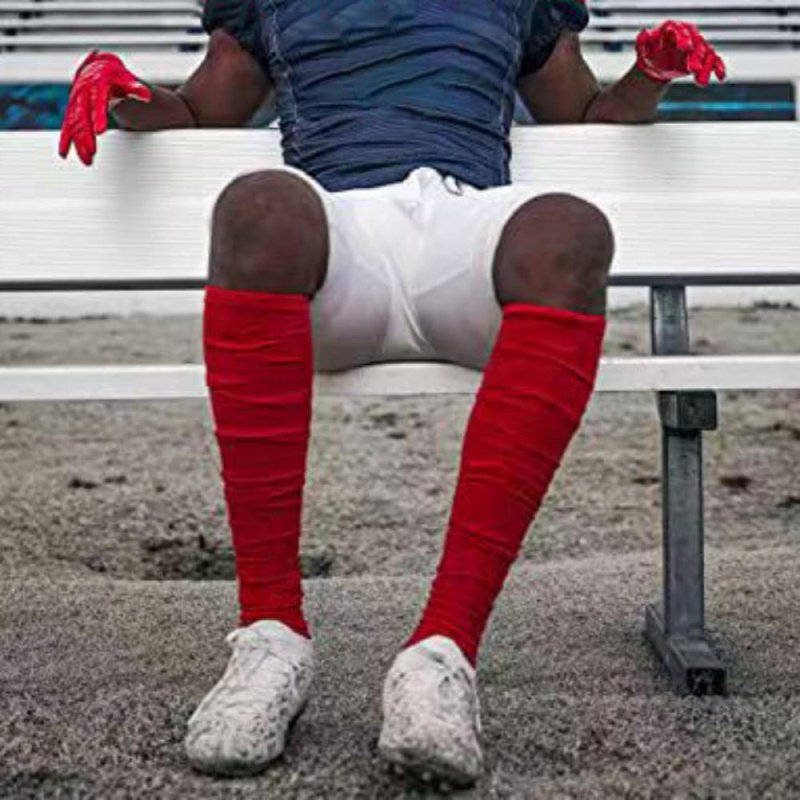 Combed Cotton Football Socks with Ankle Support Knee High Youth & Adult Black