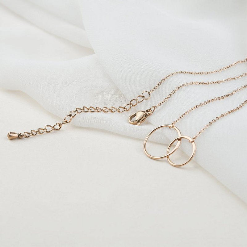 Mother Daughter Necklace with Custom Card - Silver or Rose Gold Infinity Jewelry