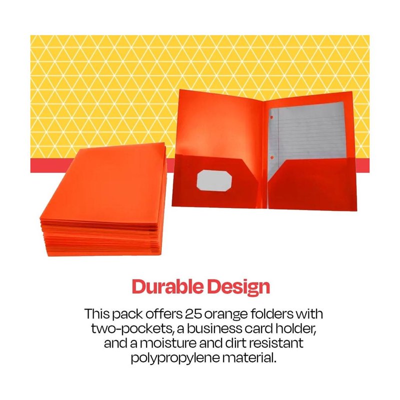2-Pocket Poly Folder Pack - Durable Office Document Organizer