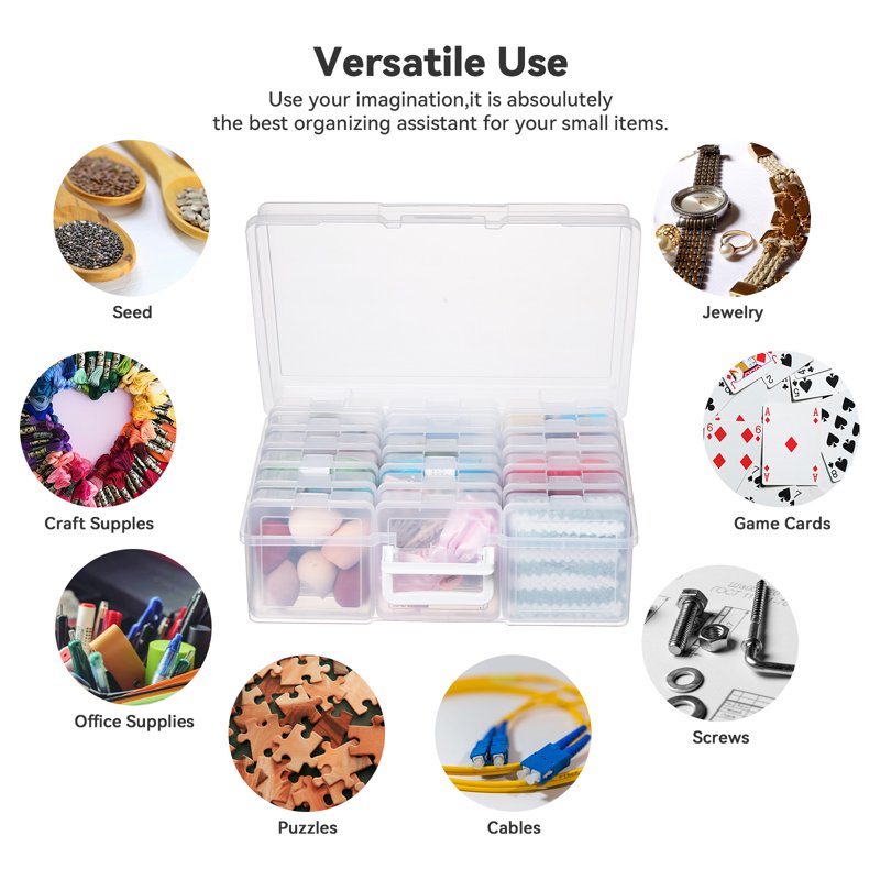 Stackable Plastic Storage Boxes 18 Pack Small Clear Hobby Organizer Containers