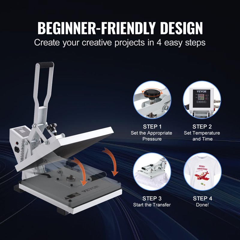 15x15 Inch Heat Press Machine for T-Shirts & Crafts - Multifunction Digital Sublimation