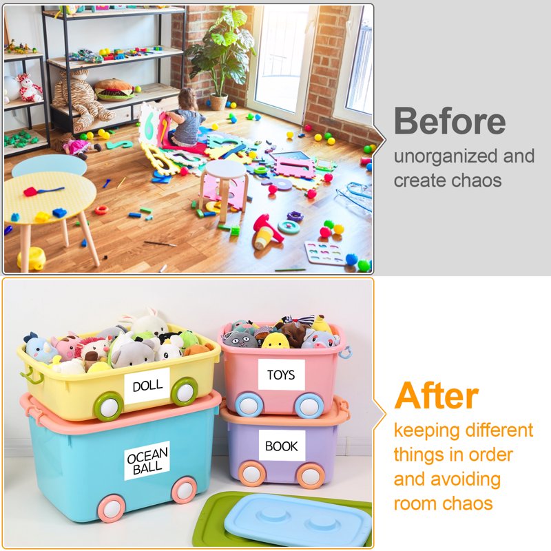 Waterproof Storage Bin Labels 4x6 Inches - Removable, Tear-Resistant Matte White Stickers for Garage Pantry Office Warehouse