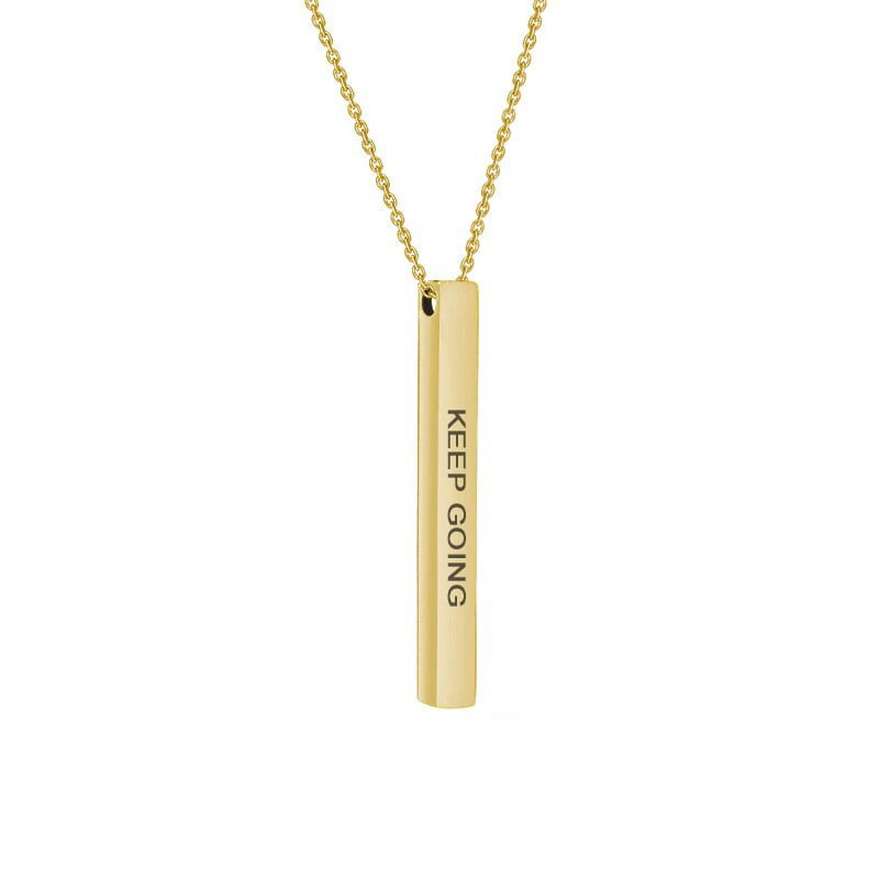 Inspirational Quote Necklace for Women - Gold Stainless Steel Motivational Pendant