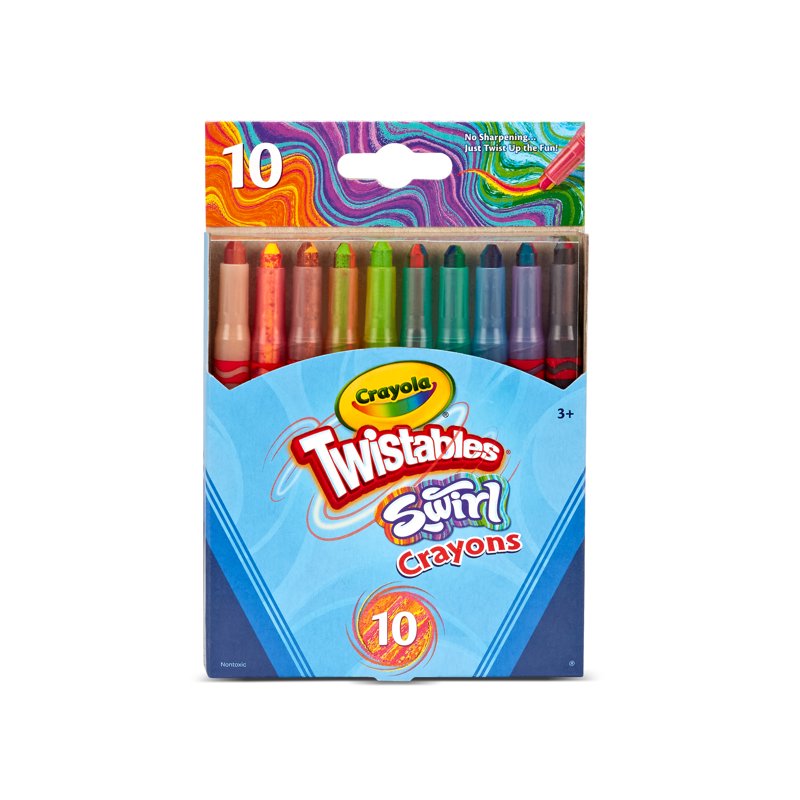Multicolor Twistable Crayons Set - 10 Mini Swirl Crayons for Kids & Art Projects