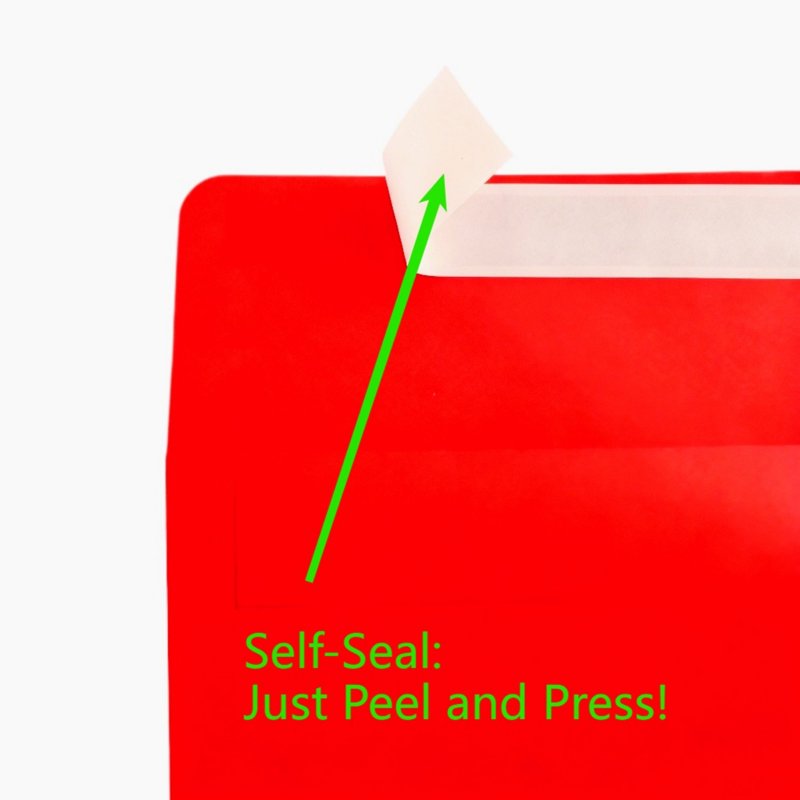Multicolor Self-Sealing A7 Envelopes for Invitations & Cards, 100 Pack