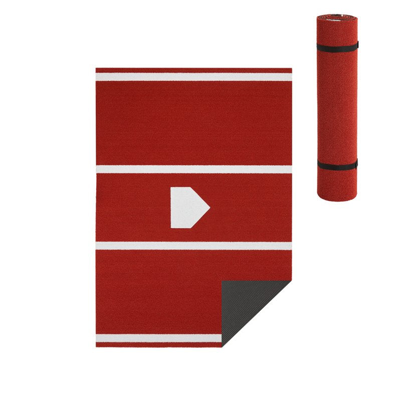 Baseball Softball Hitting Mat with Home Plate - Indoor Outdoor Turf Practice