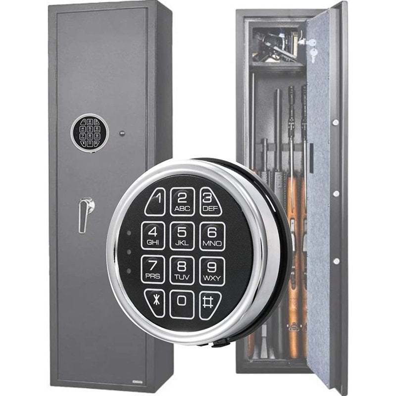 Gun Safe Lock Replacement with Digital Solenoid Lock & Chrome Keypad