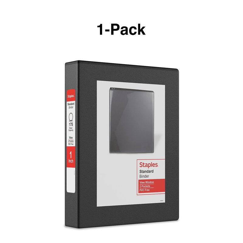 Mini View Binder with Round Rings - 1 Inch Capacity, 5.5 x 8.5 Inches, Black