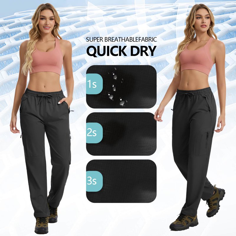 Women's Quick-Dry Cargo Pants with UPF 50 Outdoor Hiking Trousers