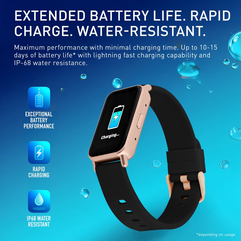 Smartwatch with 1.45 Inch Touch Screen and Interchangeable Silicone Bands