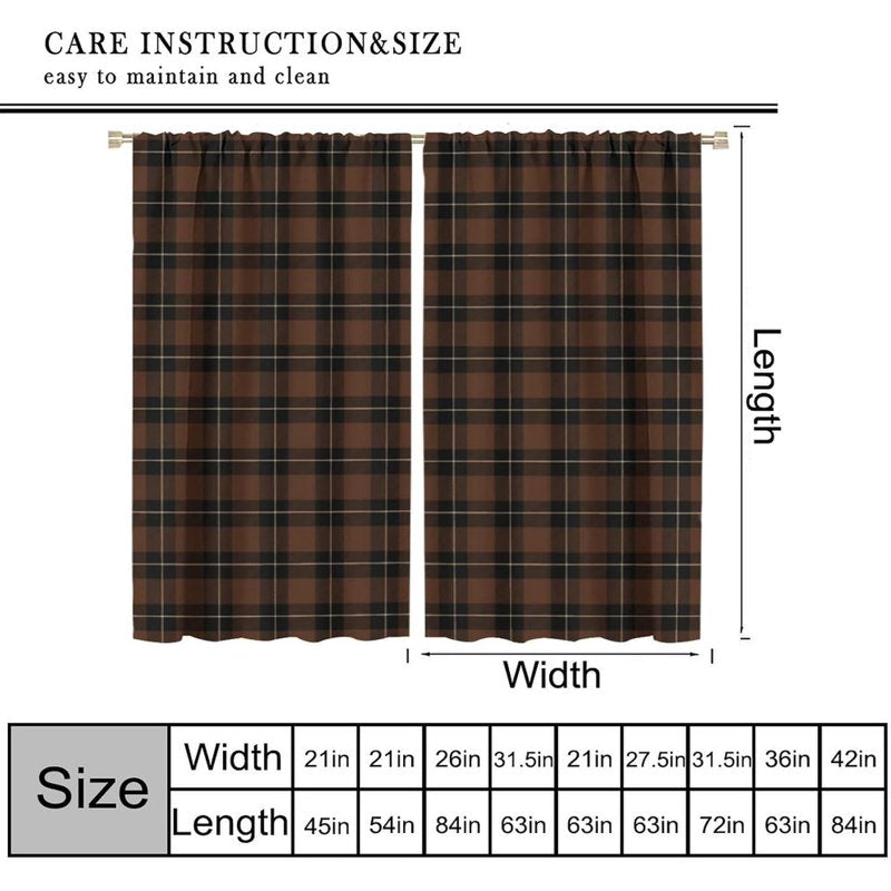 Plaid Curtains Set - Insulated Geometric Window Treatments for Living Room and Bedroom