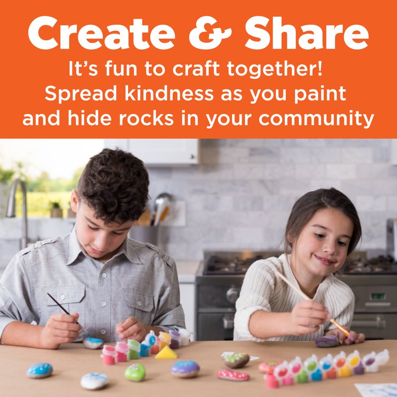 Kids Rock Painting Kit with 10 Waterproof Rocks & Art Supplies