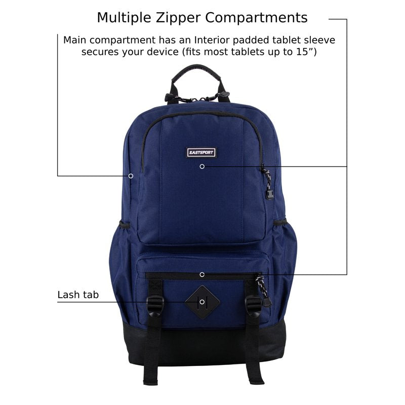 Unisex Laptop Backpack with Multiple Compartments and Water-Resistant Bottom