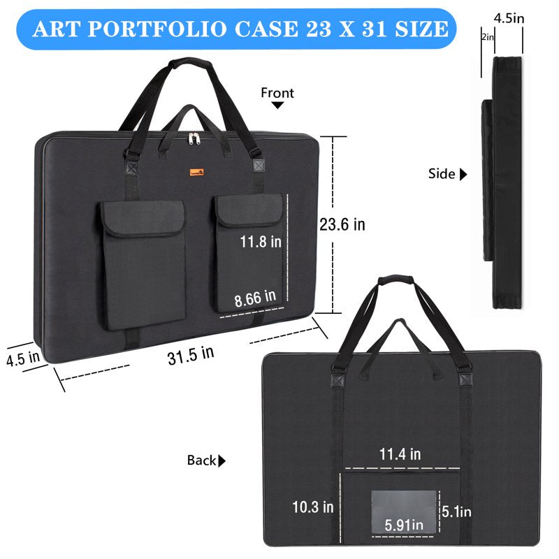 Art Portfolio Case 23x31 inch Heavy Duty Soft Side for Artists & Students