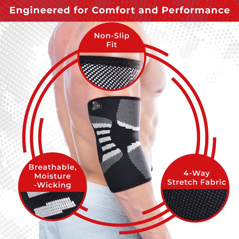 Elbow Support Brace for Tennis Golf & Weightlifting - Pain Relief & Recovery