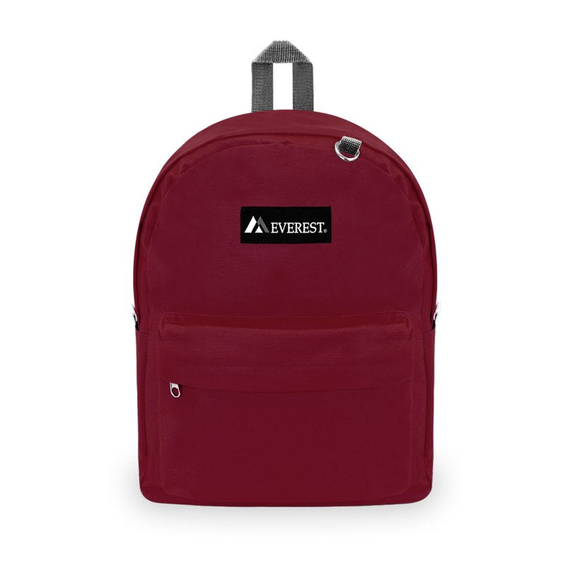 Unisex 16.5-inch Classic Backpack for School Work Travel Burgundy All Colors