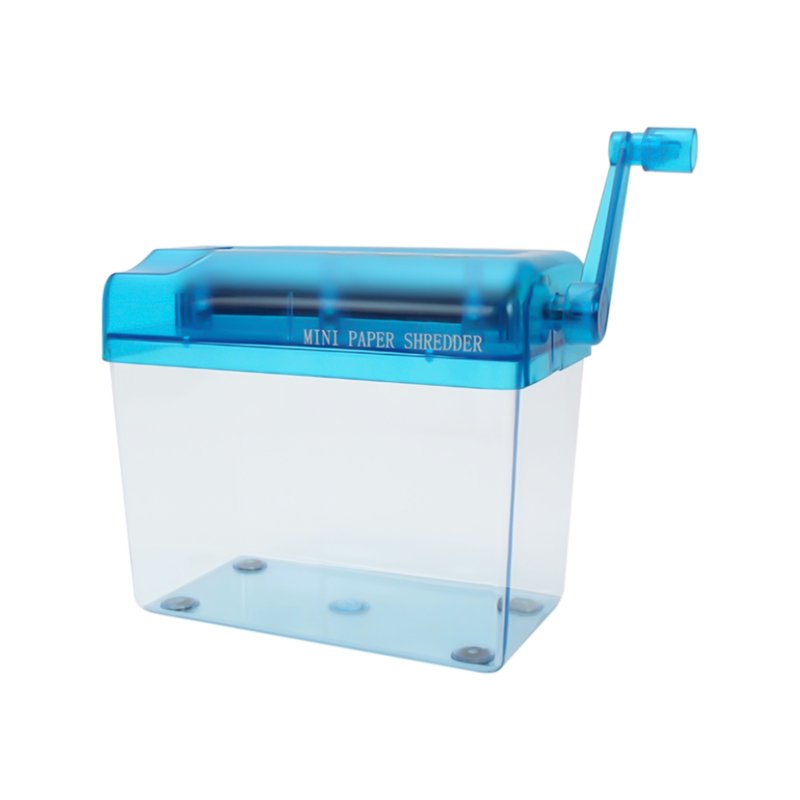 Portable Mini Hand Shredder for Paper and Documents, A6 Size, Blue