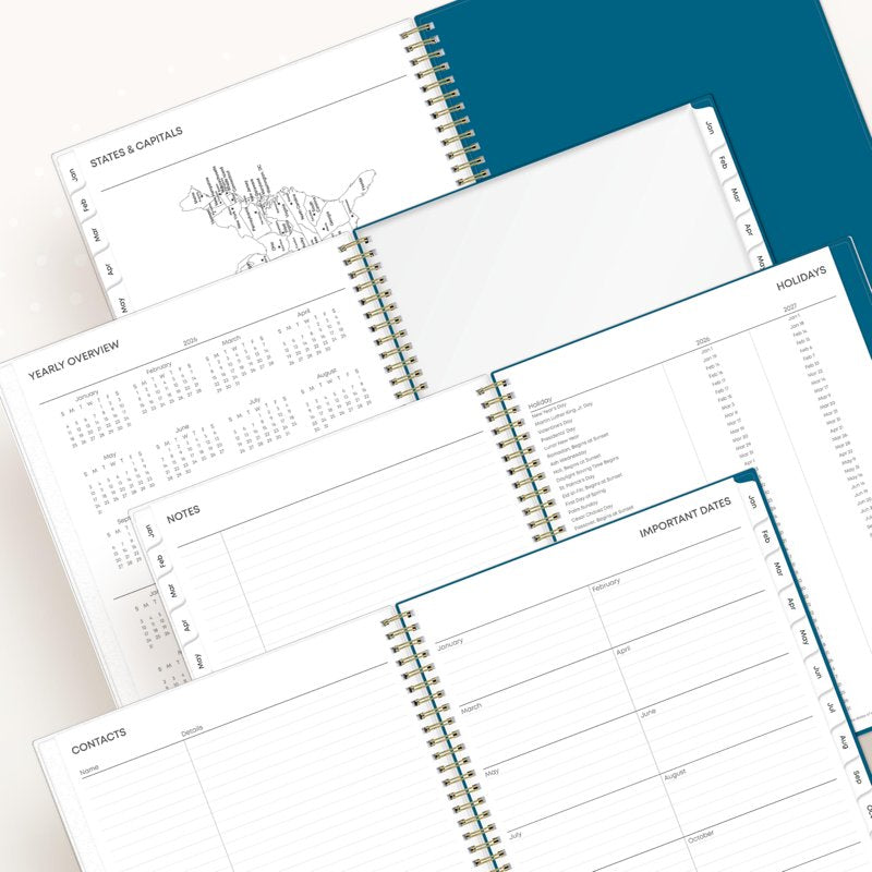 2026 Weekly & Monthly Planner Calendar | 8.5 x 11, Flexible Cover, Laminated Tabs