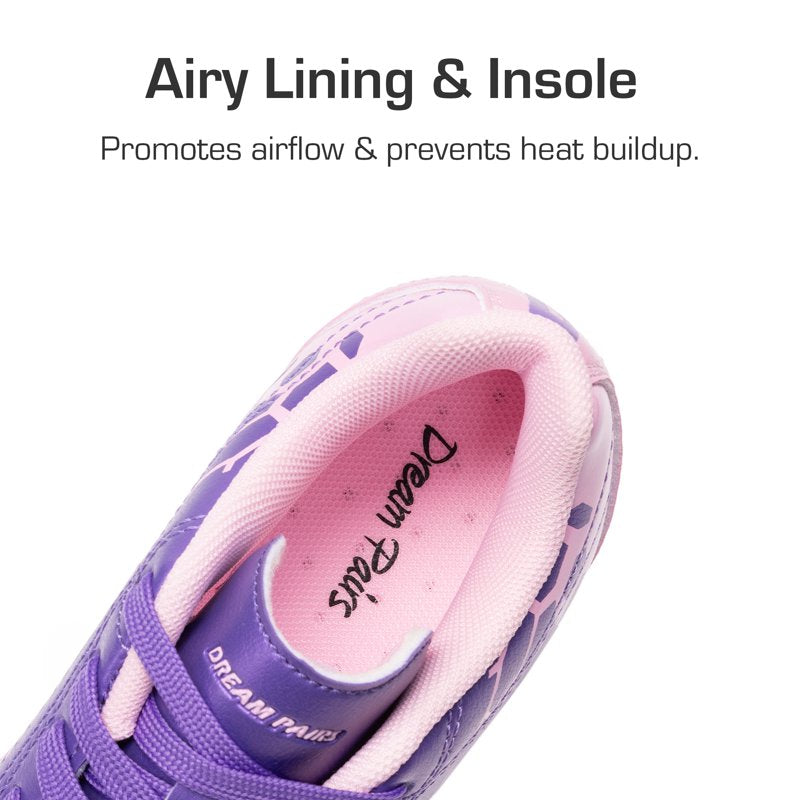 Dream Pairs Kids Soccer Cleats Shoes Purple/Pink – Little & Big Kid Football Boots