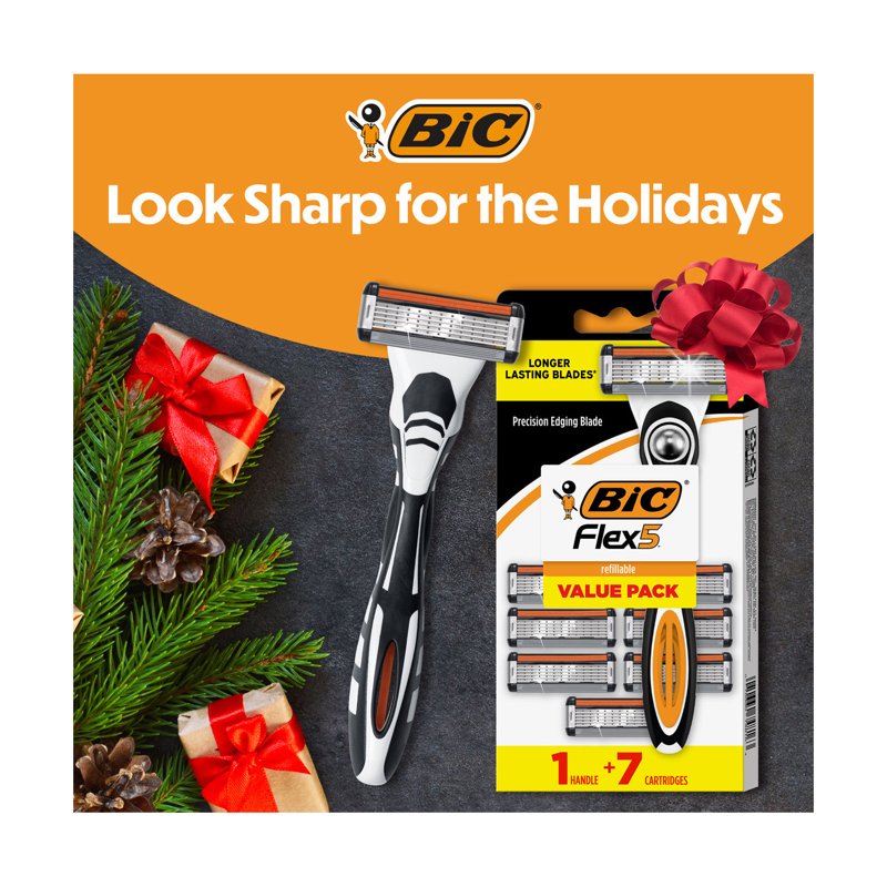 Men's 5-Blade Refillable Razor Set with Handle and Cartridges – Close Shave