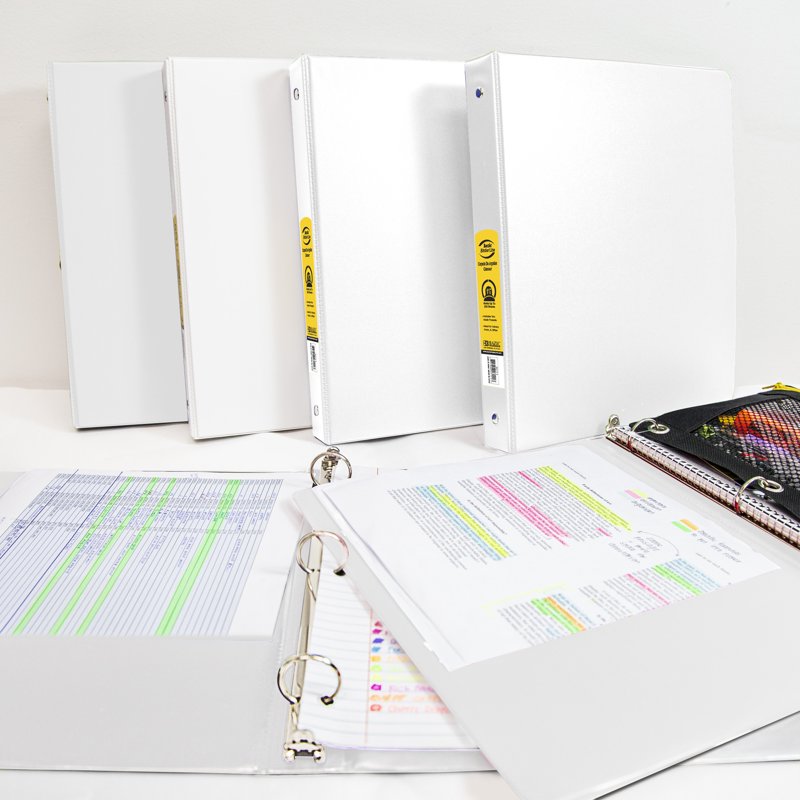 3-Ring Binder with Round Rings and Inside Pockets - 1.5 Inch Office & School Organizer