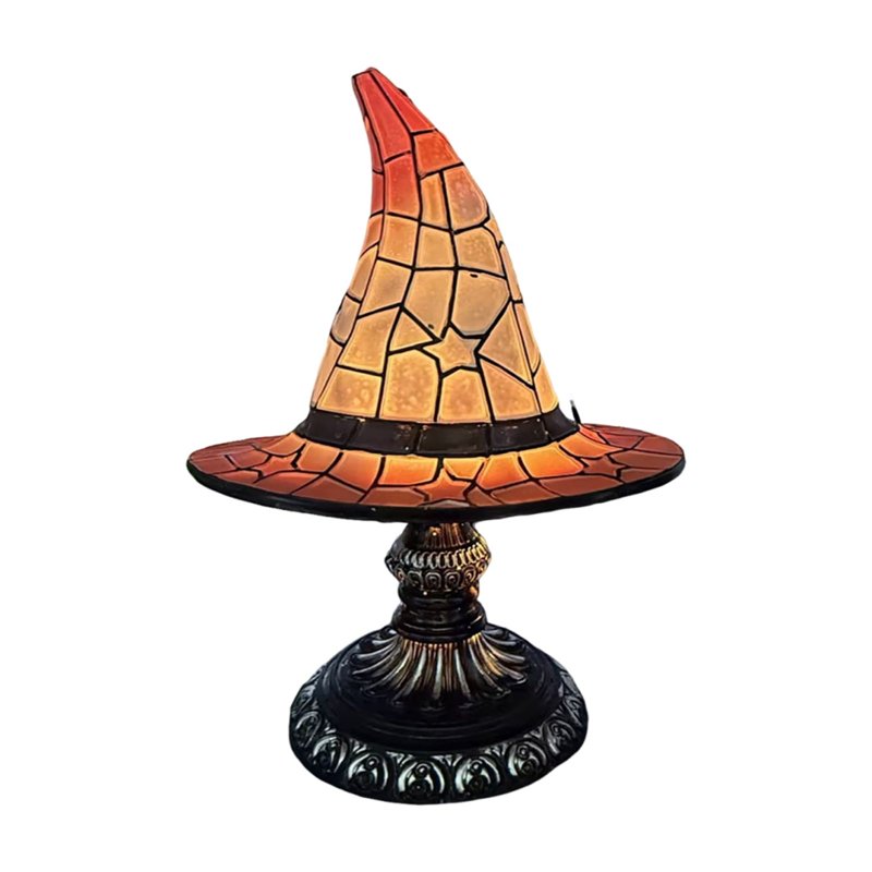 Halloween Witch Hat LED Lamp Indoor Decor Night Light for Shelf Mantel Table
